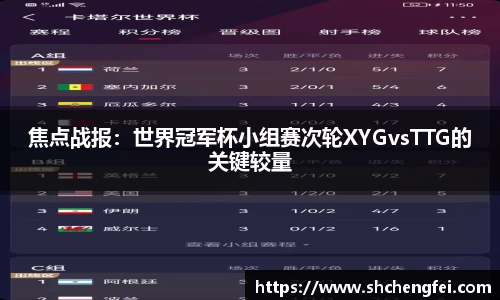 焦点战报：世界冠军杯小组赛次轮XYGvsTTG的关键较量